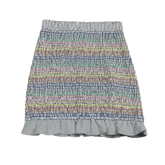 STORIA Smocked Rainbow Thread Ruffle Pull-On Mini Skirt Sz Small - Picture 7 of 9